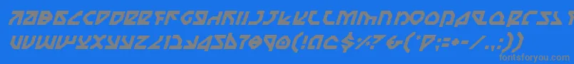 フォントNostromoItalic – 青い背景に灰色の文字