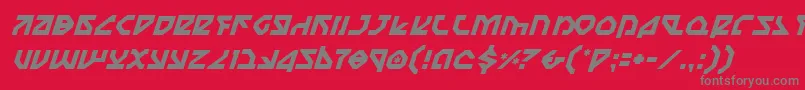 フォントNostromoItalic – 赤い背景に灰色の文字