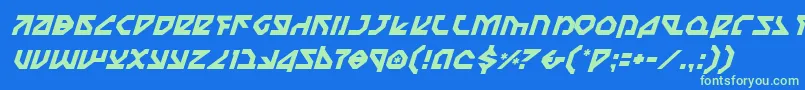 Czcionka NostromoItalic – zielone czcionki na niebieskim tle