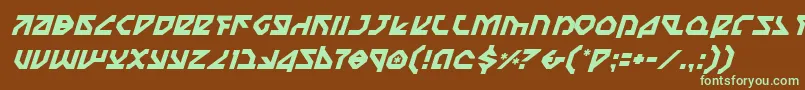 Czcionka NostromoItalic – zielone czcionki na brązowym tle