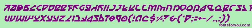 Шрифт NostromoItalic – фиолетовые шрифты на зелёном фоне