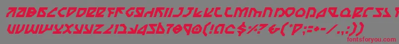 フォントNostromoItalic – 赤い文字の灰色の背景