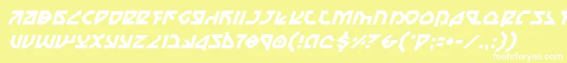 フォントNostromoItalic – 黄色い背景に白い文字