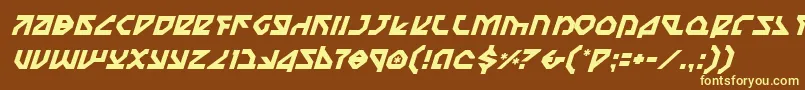 Czcionka NostromoItalic – żółte czcionki na brązowym tle