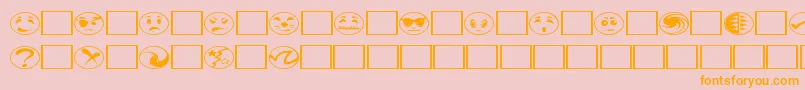 フォントRadbats – オレンジの文字がピンクの背景にあります。