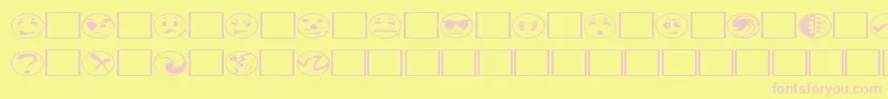 フォントRadbats – ピンクのフォント、黄色の背景