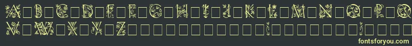 Czcionka LilithInitialsMedium – żółte czcionki na czarnym tle