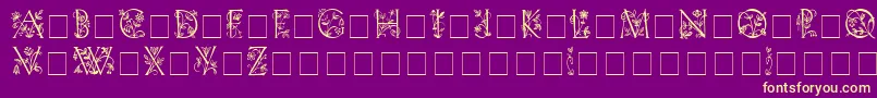 LilithInitialsMedium Font – Yellow Fonts on Purple Background