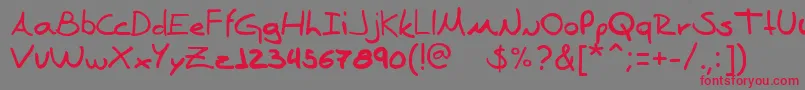 DeniseSans Font – Red Fonts on Gray Background