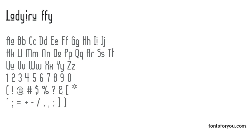 Шрифт Ladyiru ffy – алфавит, цифры, специальные символы