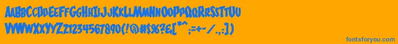 BucketOBlood Font – Blue Fonts on Orange Background