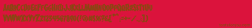 BucketOBlood Font – Brown Fonts on Red Background