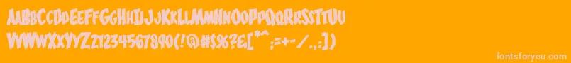 BucketOBlood Font – Pink Fonts on Orange Background