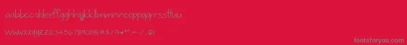 フォントSophmoreyear – 赤い背景に灰色の文字