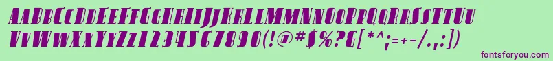 Avond12 Font – Purple Fonts on Green Background