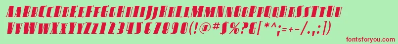 Avond12-Schriftart – Rote Schriften auf grünem Hintergrund