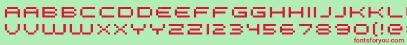 FffGalaxyExtended Font – Red Fonts on Green Background