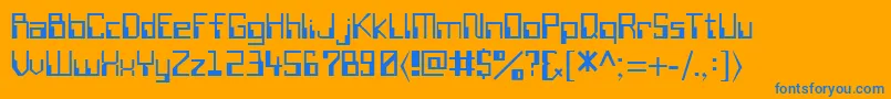 SillyconRegular Font – Blue Fonts on Orange Background