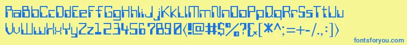 SillyconRegular Font – Blue Fonts on Yellow Background