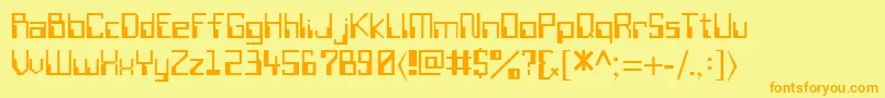 SillyconRegular Font – Orange Fonts on Yellow Background