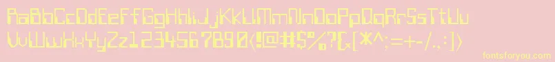 Fonte SillyconRegular – fontes amarelas em um fundo rosa