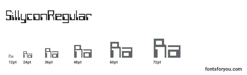 SillyconRegular Font Sizes