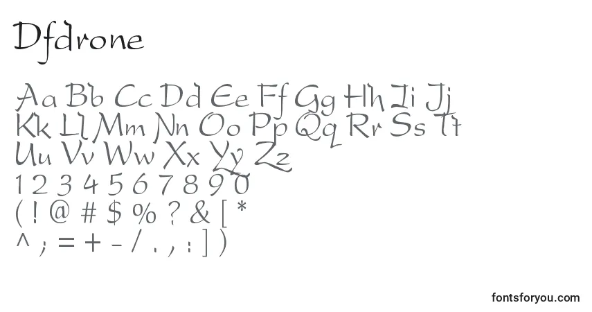 Шрифт Dfdrone – алфавит, цифры, специальные символы