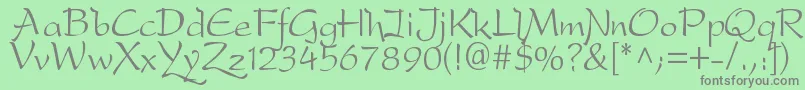 フォントDfdrone – 緑の背景に灰色の文字