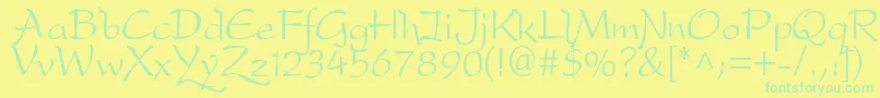 Dfdrone Font – Green Fonts on Yellow Background