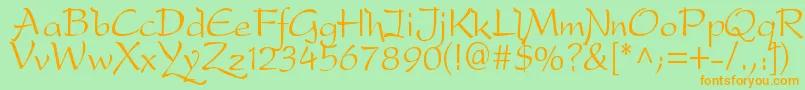 Dfdrone Font – Orange Fonts on Green Background