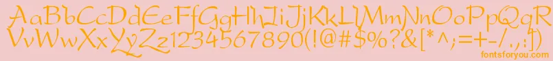 Dfdrone Font – Orange Fonts on Pink Background