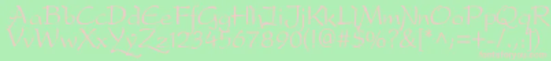 Dfdrone Font – Pink Fonts on Green Background