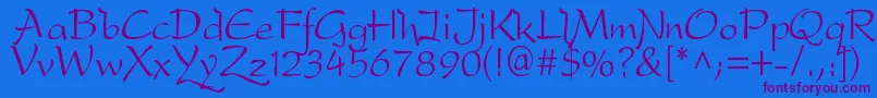 Dfdrone Font – Purple Fonts on Blue Background