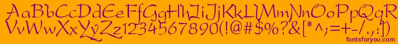 Dfdrone Font – Purple Fonts on Orange Background