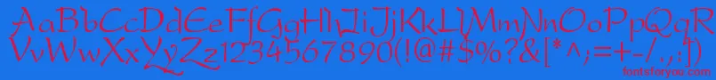 Dfdrone Font – Red Fonts on Blue Background