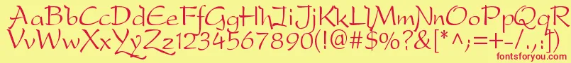 Dfdrone Font – Red Fonts on Yellow Background