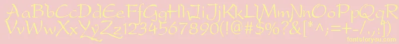 Dfdrone Font – Yellow Fonts on Pink Background