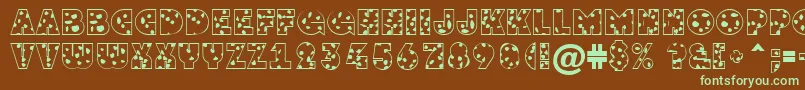 GrotosptNormal Font – Green Fonts on Brown Background