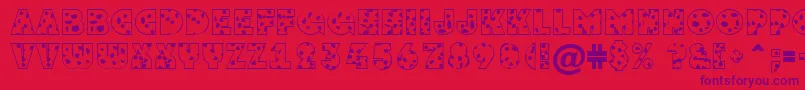 Police GrotosptNormal – polices violettes sur fond rouge