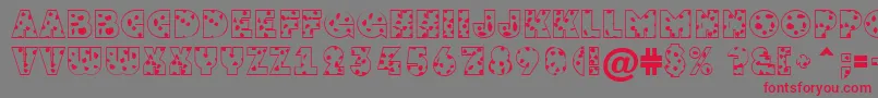 フォントGrotosptNormal – 赤い文字の灰色の背景