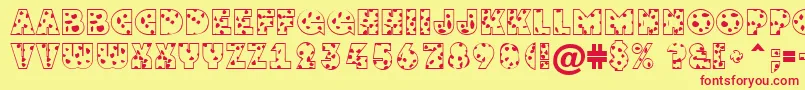フォントGrotosptNormal – 赤い文字の黄色い背景