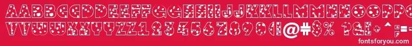 GrotosptNormal-Schriftart – Weiße Schriften auf rotem Hintergrund