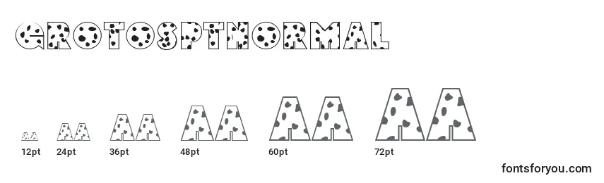 Размеры шрифта GrotosptNormal