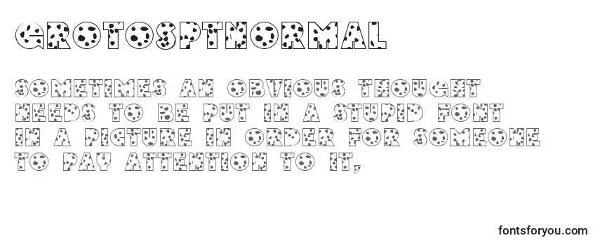 Review of the GrotosptNormal Font