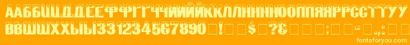 Zanesennyj Font – Yellow Fonts on Orange Background