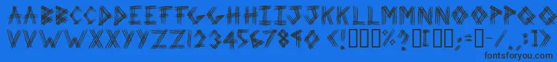 3ProngTree Font – Black Fonts on Blue Background