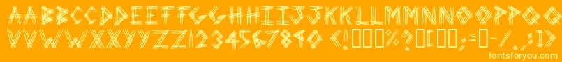 3ProngTree-Schriftart – Gelbe Schriften auf orangefarbenem Hintergrund