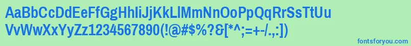 Шрифт PragatinarrowBold – синие шрифты на зелёном фоне