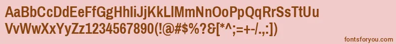 PragatinarrowBold Font – Brown Fonts on Pink Background