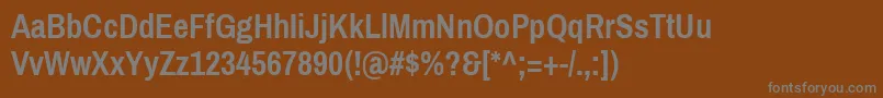 Czcionka PragatinarrowBold – szare czcionki na brązowym tle